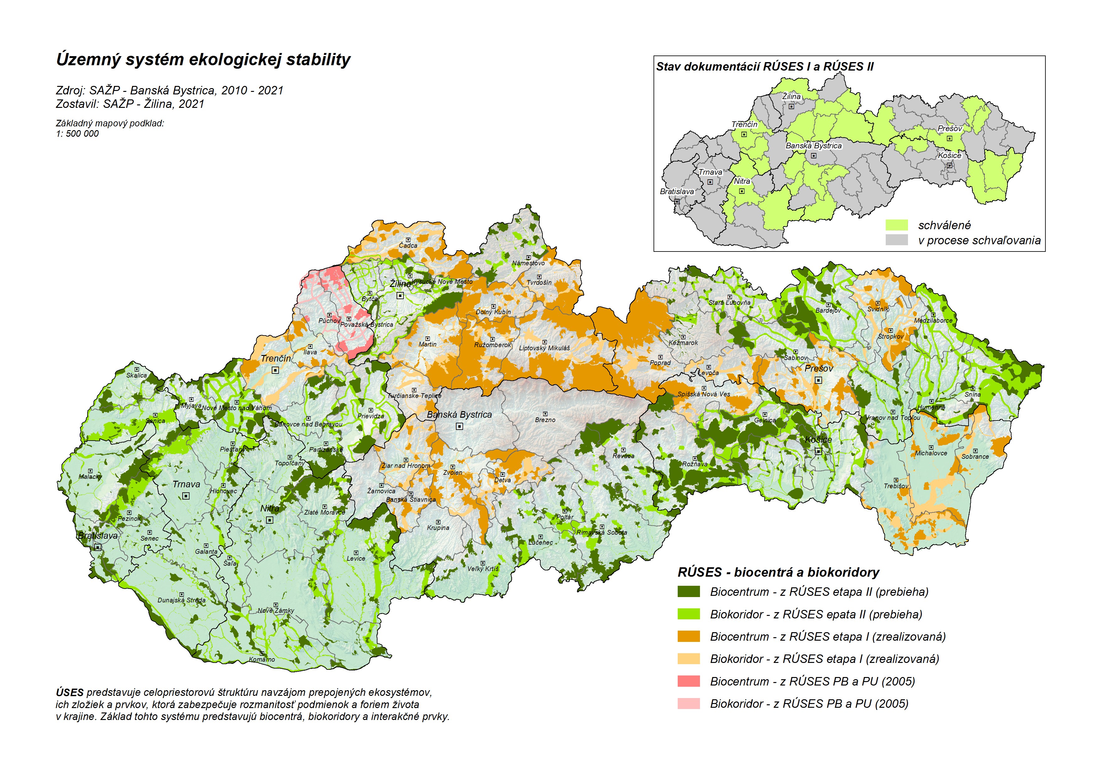 Mapa: ÚSES SR